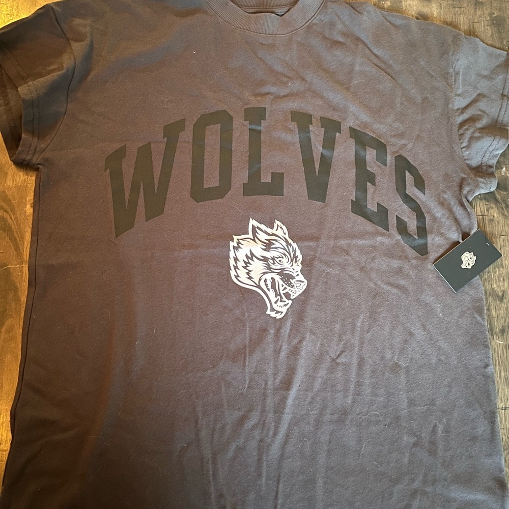 Darc Sport Gray/Black Wolves Short Sleeve Tee with White Wolf Graphic